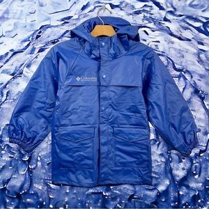 Columbia Waterproof Polyvinyl Blue Rain Coat Size S (Youth)